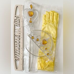 Elegant Yellow Princess Dress Up Accessory Set